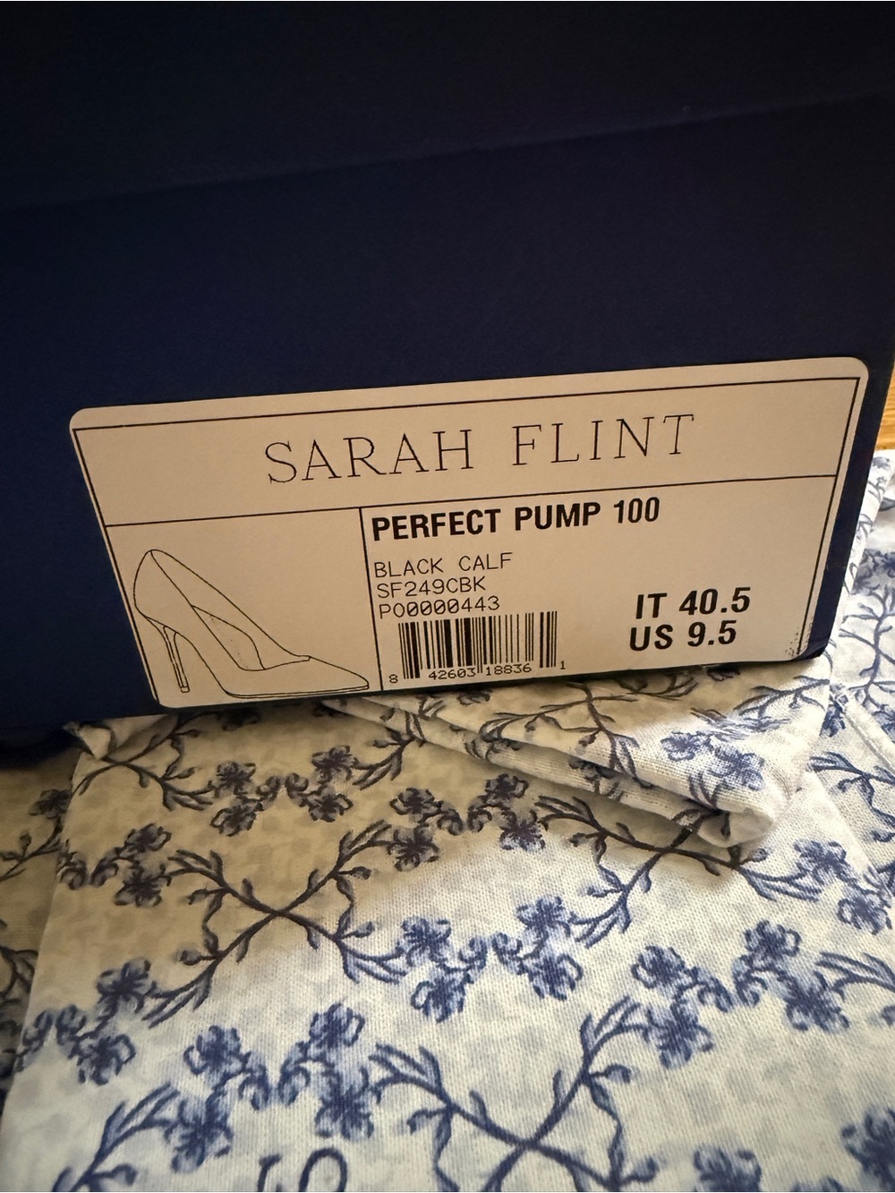 Sarah Flint Perfect Pump 100 Black Leather 4" Heel 40.5 US 9.5 Original Bags Box - Picture 11 of 12